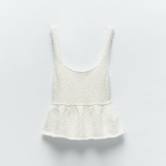 Zara  RUFFLED KNIT TOP - Picture 2 of 4